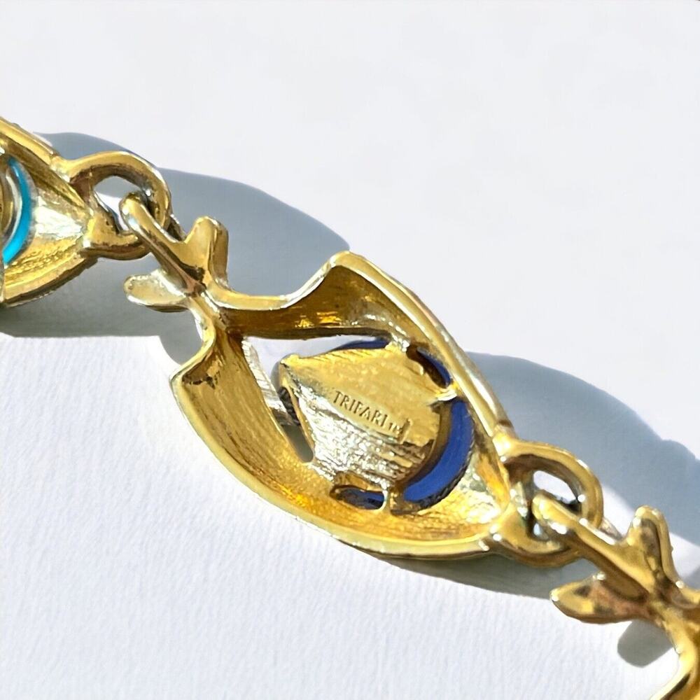 Trifari Signed Jelly Belly Lucite Blue Green Aqua Fish Necklace Bracelet Earring - Picture 10 of 12